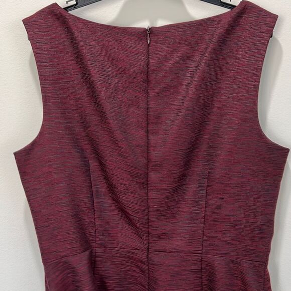 David Meister Burgundy Fitted Dress 10 - Picture 4 of 5